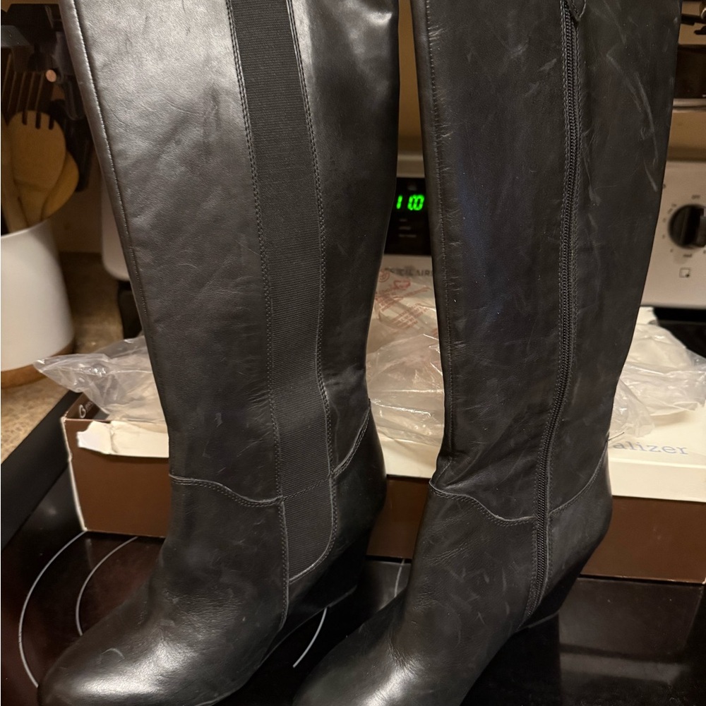 Franco Sarto Sleek Black Over the Knee Boots